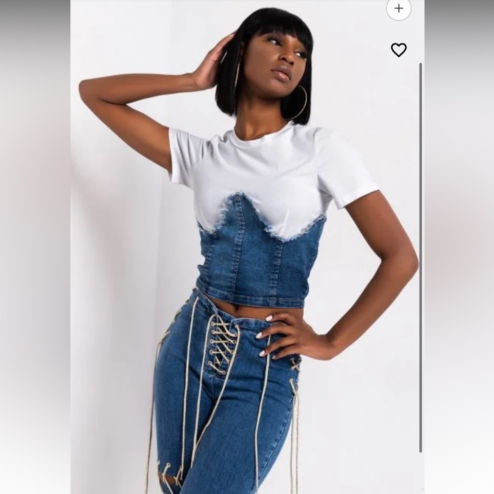 Akira under denim corset tee size M